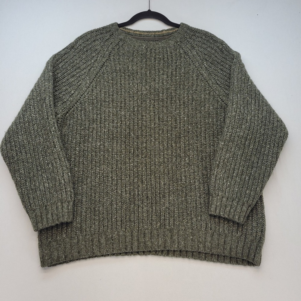 Royal Robbins Sweater Mens XL Green Outdoor Ribbed Knit Wool Blend Pullover
